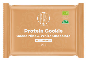 BrainMax Pure Protein Cookie, Kakaové boby & Bílá čokoláda, BIO, 60 g