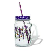 SKLENICE &quot;MASON&quot; S BRČKEM LEVANDULE 450 ML