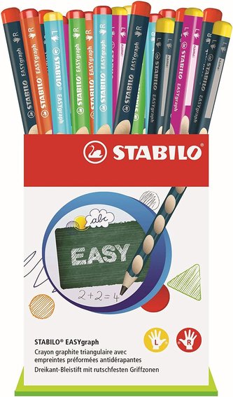 Ergonomická grafitová tužka pro leváky a praváky - STABILO EASYgraph - 36 ks balení - Stupeň tvrdosti HB - v různých barvách