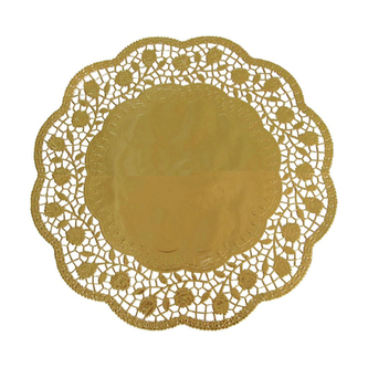 Krajky dekor. kulaté 30cm zlaté (4 ks v bal.)