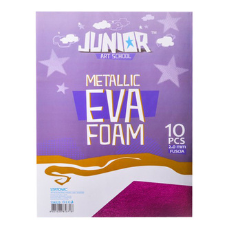 Dekorační pěna A4 EVA 10 ks růžová metalická tloušťka 2,0 mm
