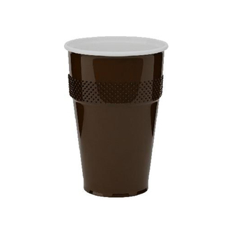 Automatový pohár hnědo-bílý 0,18 l / prům. 70 mm, bal. 100 ks