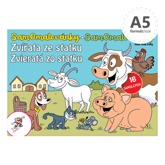 Omalovánka A5 - Zvířata ze statku + samolepky