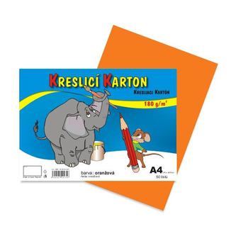 Výkres školní A4 180g / 50 list. oranžový