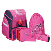 Školní aktovka - 5-dílný set, PRO LIGHT Horse, LED