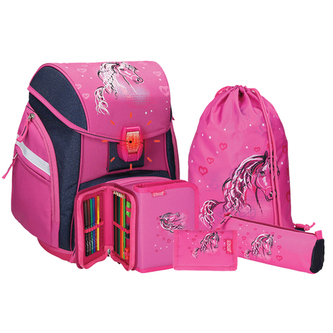 Školní aktovka - 5-dílný set, PRO LIGHT Horse, LED