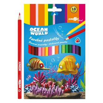 Pastelky Ocean World trojhrané 18ks