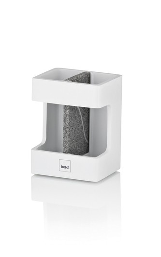 KELA Držák na zubní kartáčky Cube polyresin bílá KL-23693
