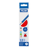 Pastelky MILAN Ergo Grip trojhranné, Strawberry Red
