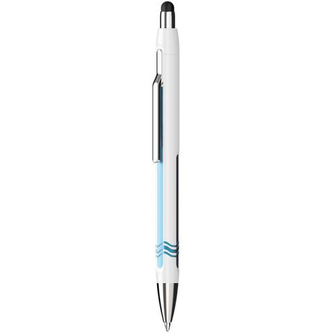 Kuličkové pero "Epsilon Touch", bílá-modrá, 0,7mm, stiskací mechanismus, sytlus, SCHNEIDER