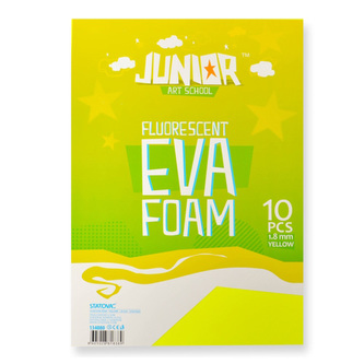 Dekorační pěna A4 EVA Fluo žlutá 2,0 mm, sada 10 ks