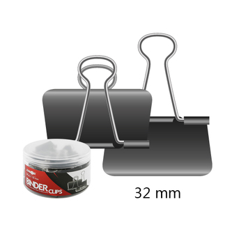 Klip binder/černý JUNIOR, 32 mm/24 ks, pp box