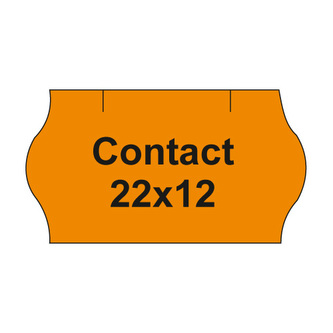 Etikety cen. CONTACT 22x12 oblé - 1500 etikiet/kotúčik, oranžové