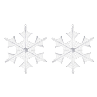 Vánoční ozdoby - PP čiré - vločky 14 cm, sada 2ks
