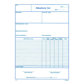 Zakázkový list A4, 100 listů (162)