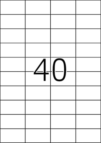 Etikety Top Stick A4/100 ks, 52,5x29,7 mm - 40 etikiet, biele