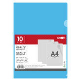 Obal zakládací "L" PP/A4, modrý - sada 10 ks