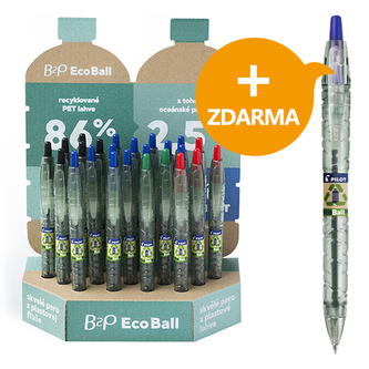 Pero kuličkové PILOT B2P EcoBall, stojan 24 ks + ZDARMA 1 ks pera