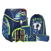 Školní aktovka - 6-dílný set, PRO LIGHT PREMIUM 3D Football Goal, LED