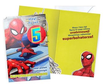 Karnet Urodziny 5 Spider-Man