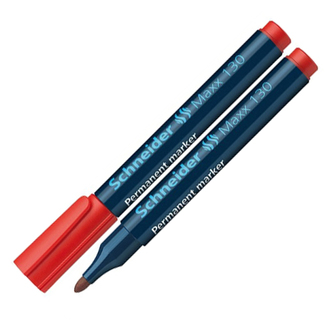 Permanentní popisovač, 1-3 mm, kuželový hrot, SCHNEIDER "Maxx 130", červený