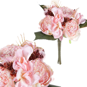 Pivoňky v pugetu, barva růžová.