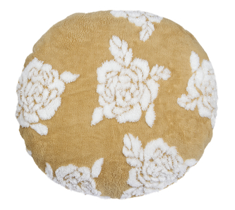 Polštářek beránek kulatý - béžová růže - průměr 40 cm