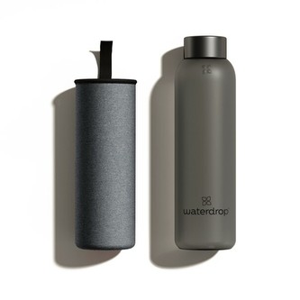 Waterdrop Skleněná lahev černá matná 600 ml