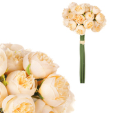 Pivoňky v pugetu, žlutá barva.