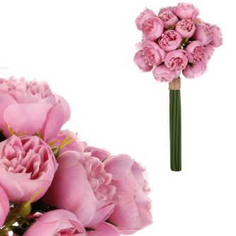 Pivoňky v pugetu, růžová barva.