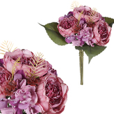 Pivoňky v pugetu, barva fialová.