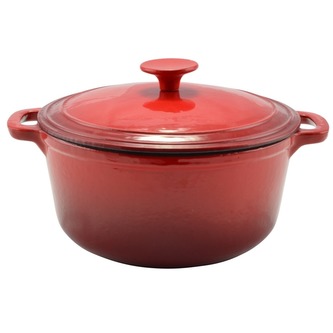 Hrnec litina smalt ¤26cm 4,2L s poklicí  RED