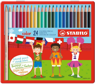 STABILO color 24 ks kovové pouzdro