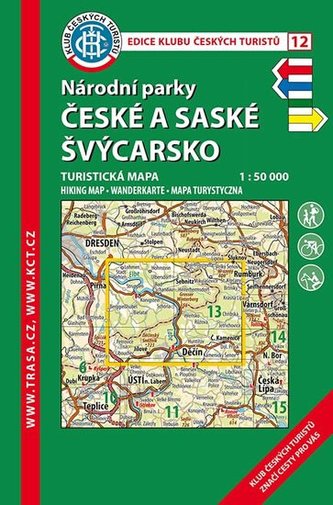 Národní Parky České a Saské Švýcarsko 1:50 000/ KČT 12