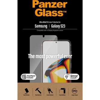 PanzerGlass™ Ultra-Wide Fit Samsung Galaxy S23/S22 s funkčním otiskem prstů a instalačním rámečkem