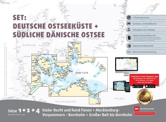 Sportbootkarten Satz 1, 2 und 4   Set: Deutsche Ostseeküste und Südliche Dänische Ostsee (Ausgabe 2023)