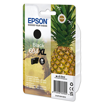 Epson originální ink C13T10H14010, T10H140, 604XL, black, 8.9ml, Epson XP-2200, XP-3200, XP-4200, WF-2930DWF, WF-2950DWF