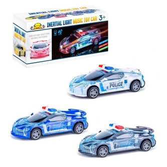 Auto policie na setrvačník se světlem, na baterie