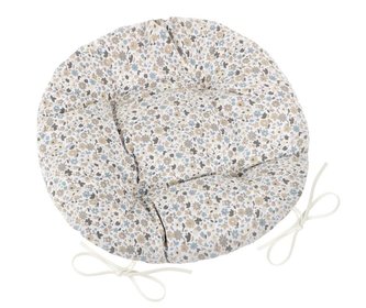 Sedák EMA kulatý prošívaný - béžovomodrý kvítek - průměr 40 cm