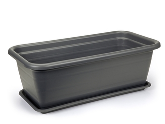 Plastový truhlík Natura 410x186 mm s podmiskou, antracit