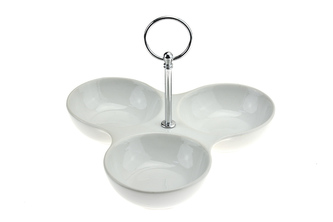 Keramický servírovací stojánek se 3 přihrádkami