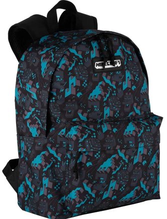 Batoh Minecraft: Greeny (objem 15 litrů|30 x 39 x 13 cm) černá tkanina