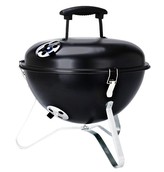 Přenosný gril na dřevěné uhlí s víkem 37 cm černá