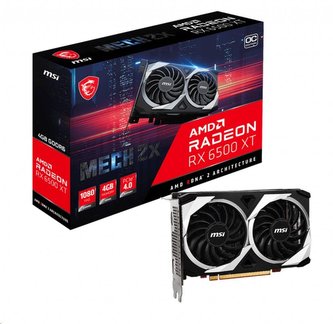 MSI VGA AMD Radeon RX 6500 XT MECH 2X 4G OC, RX 6500 XT, 4GB GDDR6, 1xDP, 1xHDMI