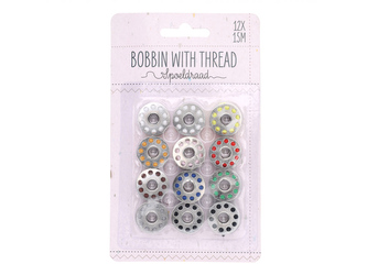 Cívka s nití pro šicí stroj - 12ks, 15m