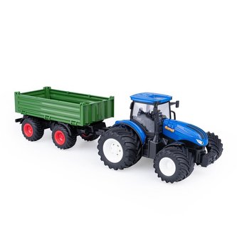 Flota miejska - Traktor RC niebieski + przyczepa Flota miejska - Traktor RC niebieski + przyczepa