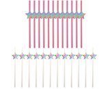 Słomki papierowe gwiazdki 12szt