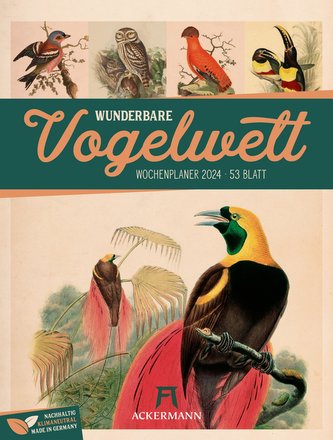 Wunderbare Vogelwelt - Vintage Wochenplaner Kalender 2024