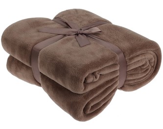 Deka fleece 180 x 230 cm ESSENTIALS hnědá