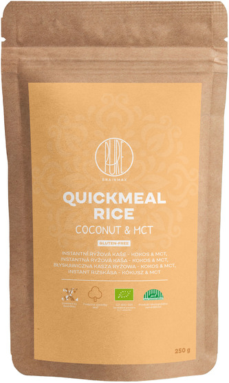 BrainMax Pure QuickMeal, Rýžová kaše s kokosem a MCT olejem, BIO, 250 g